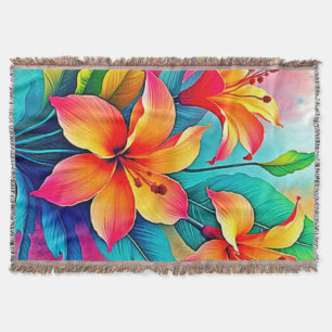 Couverture Vibrants Lys Tropicaux : Âme de l'Été