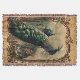 Couverture victorien pays français moderne vintage paon