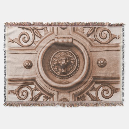Couverture Vieux Quartier Barcelona Lion Door Knoker Blanket (Devant)