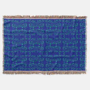 Couverture Vignes abstraites vertes motif bleu