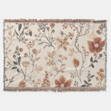 Vintage automne motif floral sur crème Rustique au