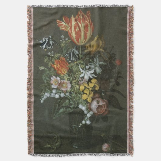 Couverture Vintage Baroque, Floral Fleurs de Vase (devant Vertical)