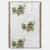 Couverture Vintage Christmas Holly Berries Jeter la couvertur (devant Vertical)