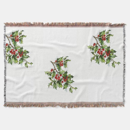 Couverture Vintage Christmas Holly Berries Jeter la couvertur (Devant)