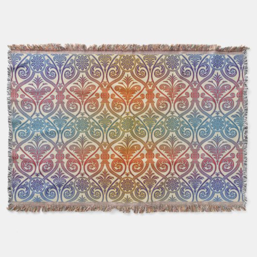 Couverture Vintage Damask Contour Wallpaper - bleu violet rou (Devant)