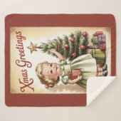 Couverture vintage de Noël en Sherpa (Devant (Horizontal))