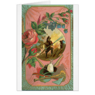 Couverture vintage des pompiers des années 1880