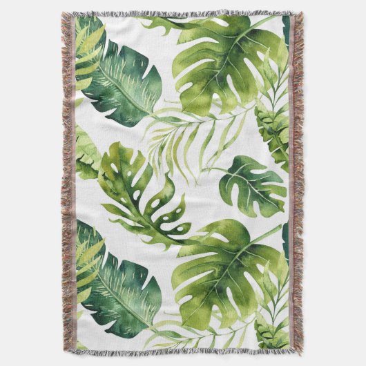 Couverture Vintage feuille tropicale (devant Vertical)