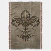 Couverture Vintage Fleur de lis Sepia (devant Vertical)