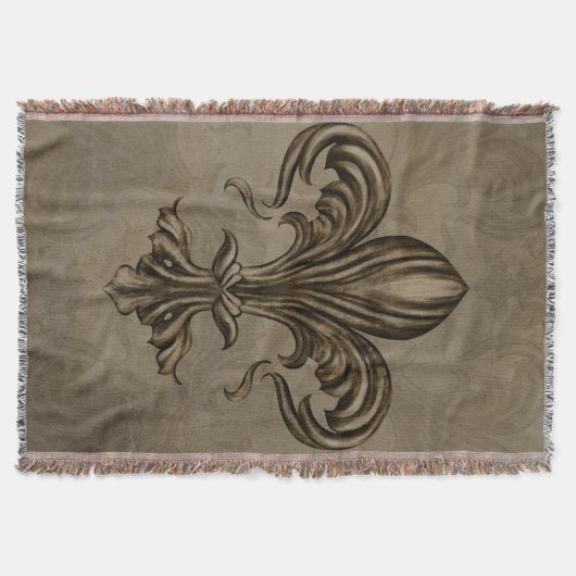 Couverture Vintage Fleur de lis Sepia (Devant)