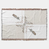 Couverture Vintage Floral Literary Manuscript Woven Fringe (Devant)