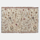 Couverture Vintage Herbarium Pressed Flower Throw Blanket (Devant)