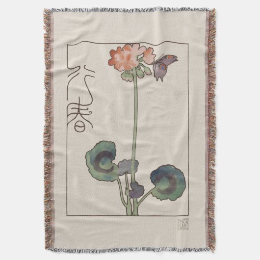 Couverture Vintage Japanese Spring Art: Geranium & Butterfly (devant Vertical)