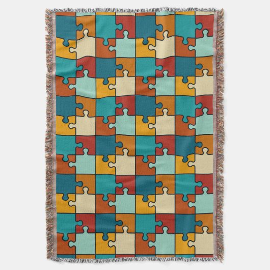 Couverture Vintage Jigsaw Puzzle Pièces Motif (devant Vertical)