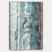 Couverture Vintage Longue Plage CA Jetée Blanche (devant Vertical)