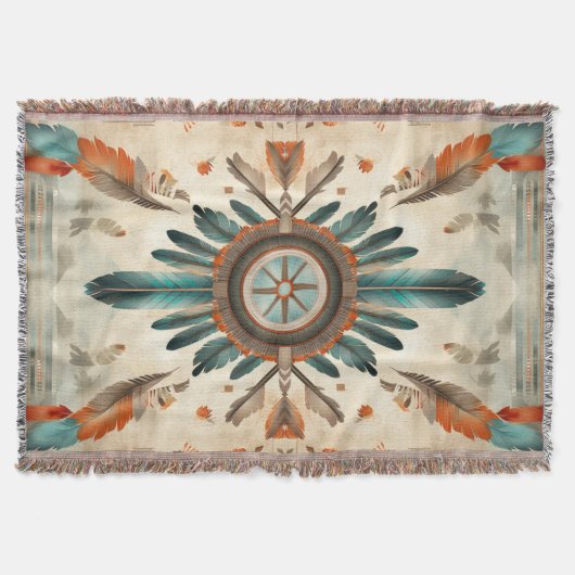 Couverture Vintage Native Feather Retro Dream Catcher Motif (Devant)