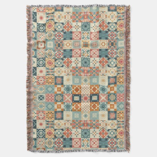 Couverture Vintage, patchwork, paré (devant Vertical)