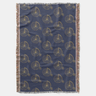 Couverture Vintage Penny Farthing Unicycle Marine Motif or