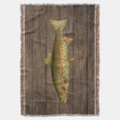 Couverture Vintage Rainbow Trout Throw Blanket (devant Vertical)