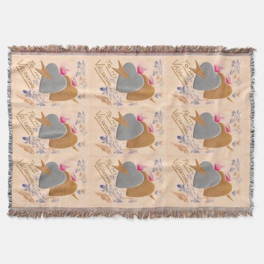 Couverture Vintage Silver & Gold Hearts Valentine Postcard (Devant)