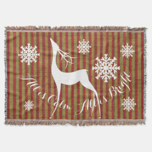 Couverture Vintage Stripe Holiday Deer Thon