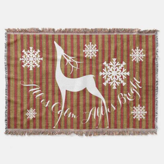 Couverture Vintage Stripe Holiday Deer Thon (Devant)