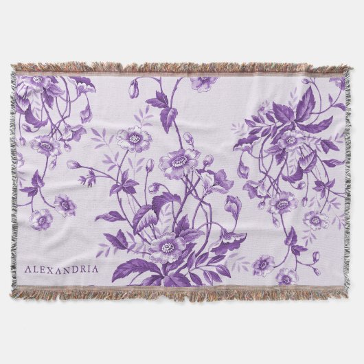Couverture Vintage Toile violet français Personnalisé (Devant)