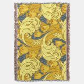 Couverture Vintage Tulip Blue Gold Motif (devant Vertical)