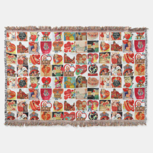 Couverture vintage valentines cartes de jour rétro jeter couv