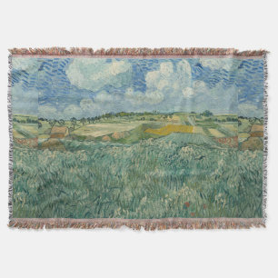 Couverture Vintage Van Gogh Plaine à Auvers avec nuages de pl