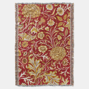 Couverture Vintage William Morris Cherwell Fleurs Rouges Art