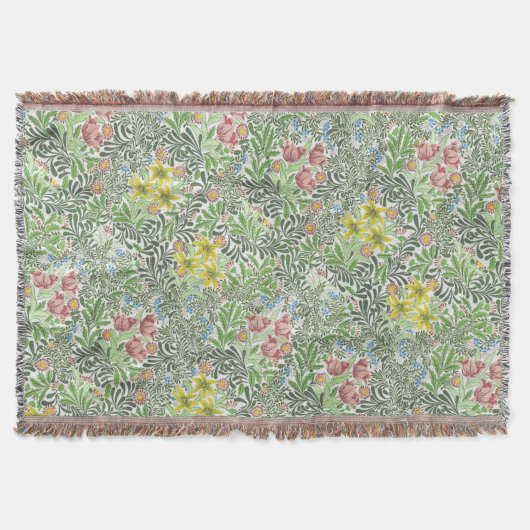 Couverture Vintage William Morris Fleurs Bower Verdure (Devant)