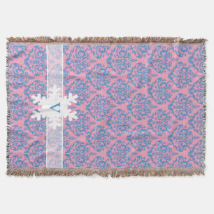 Couverture Violet bleu Dépoli Orchidée Damas avec Flamme de n