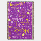 Couverture Violet rose jaune filles nom étoiles motif (devant Vertical)