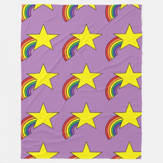 Couverture violette avec étoiles jaunes et arcs-en (Devant)