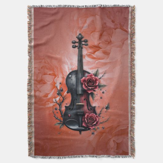 Couverture Violon noir gothique aux roses rouges (devant Vertical)