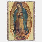 Couverture Virgin Mary Guadalupe Full Tilma Lance Blanche (devant Vertical)