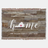 Couverture Virginia Home State Personnalisé Look Bois (Devant)
