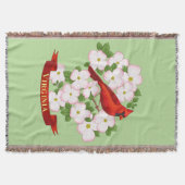 Couverture Virginie State Cardinal Bird and Dogwood Flower (Devant)
