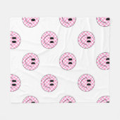 Couverture visage rose À damiers sourire (Devant (Horizontal))
