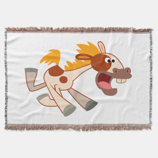 Couverture Vivant Cartoon Pinto Horse Jeter Blanket (Devant)