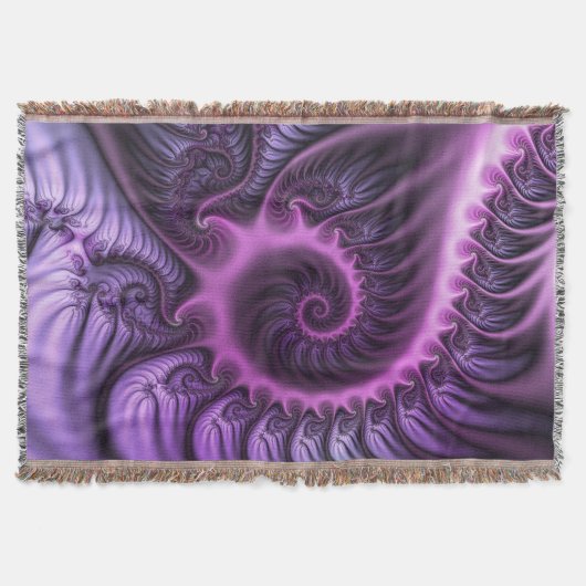 Couverture Vivid Cool Abstrait rose violet Fractal Art Spiral (Devant)