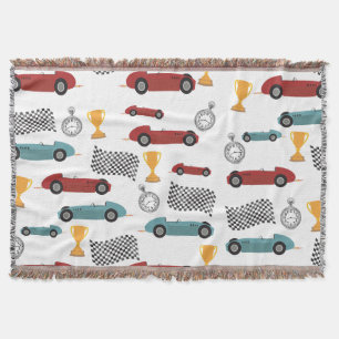 Couverture Voitures de course Vintages Blue & Red Fast Retro