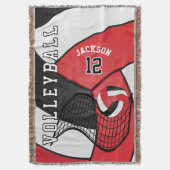 Couverture Volley 🏐 Sport Ball en Rouge, Blanc et Noir (devant Vertical)