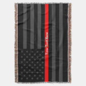 Couverture Votre texte Mince Red Line Charcoal Black US Drape (devant Vertical)