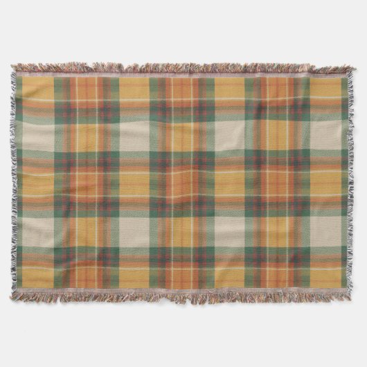 Couverture Warm Autumn Harvest Tartan Plaid Pattern (Devant)
