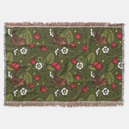 Couverture Wens et fraises sur vert foncé (Devant)