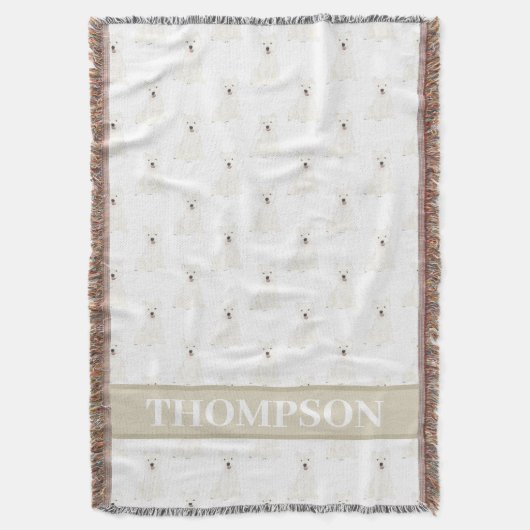 Couverture Westie personnalisé West Highland Terrier rose (devant Vertical)