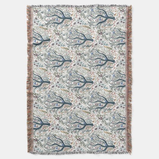 Couverture Whimsical Folk Art Forêt Tons Terre (devant Vertical)