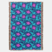 Couverture William Morris Anemone, Marine, Turquoise & Magent (devant Vertical)